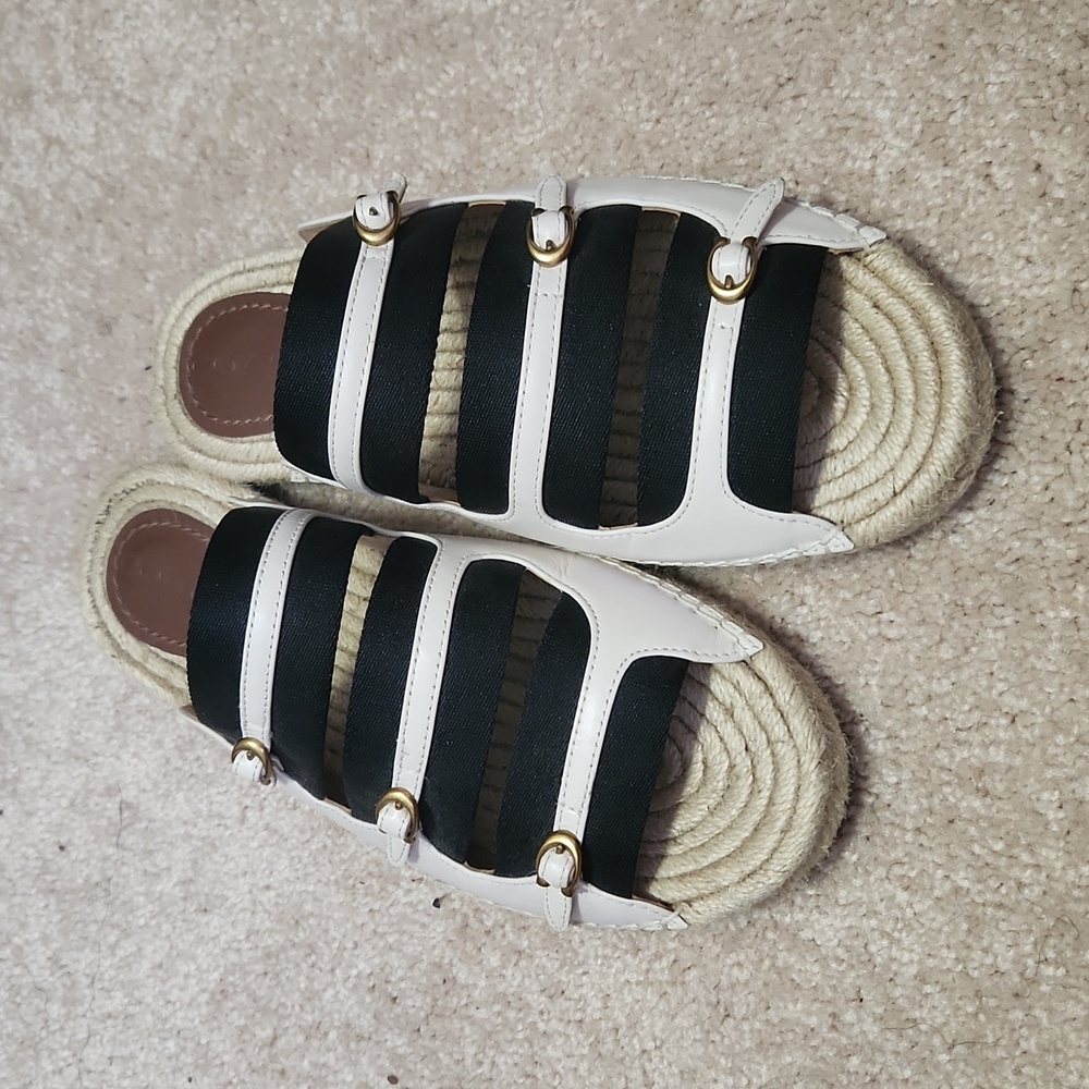 Coach leather flat sandals